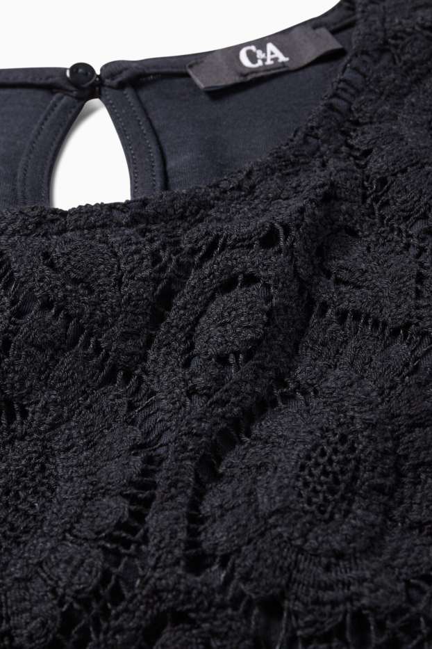 Damen - Spitzentop - schwarz