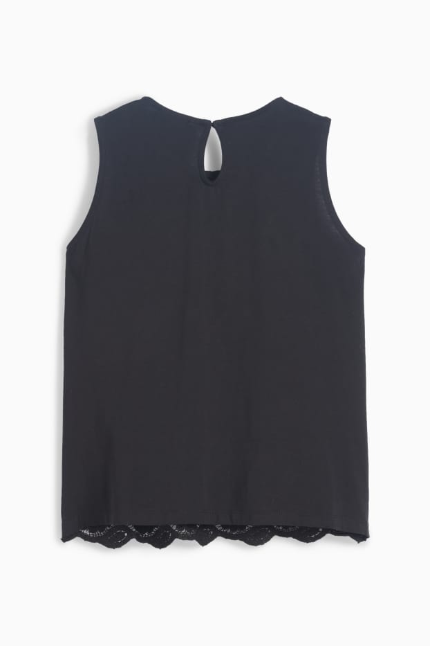 Damen - Spitzentop - schwarz