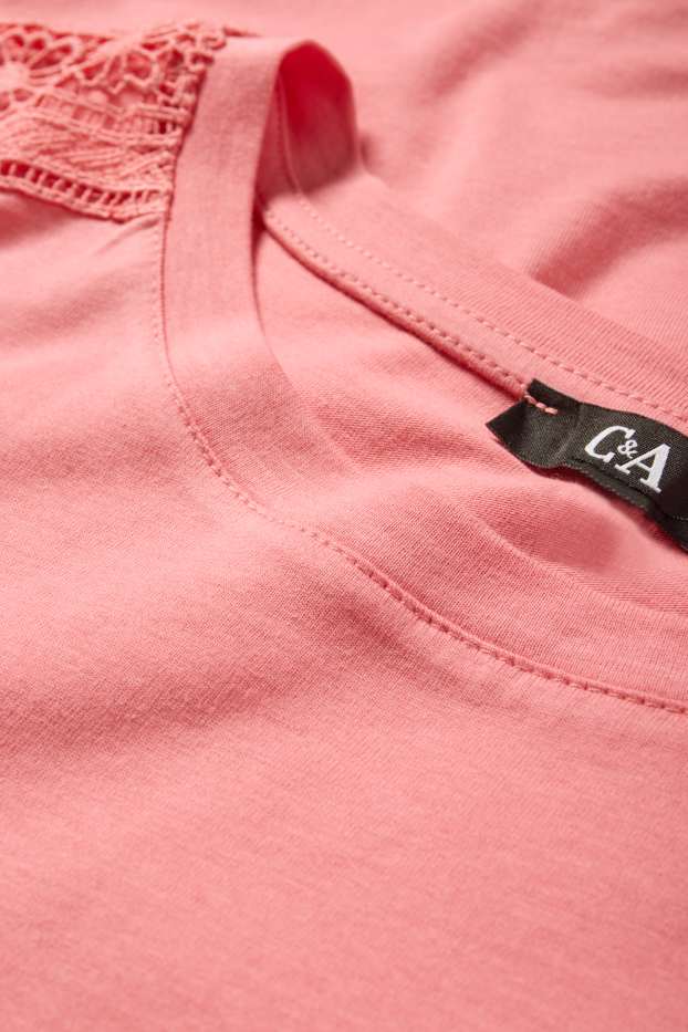 Dámské - Tričko - regular fit - růžová