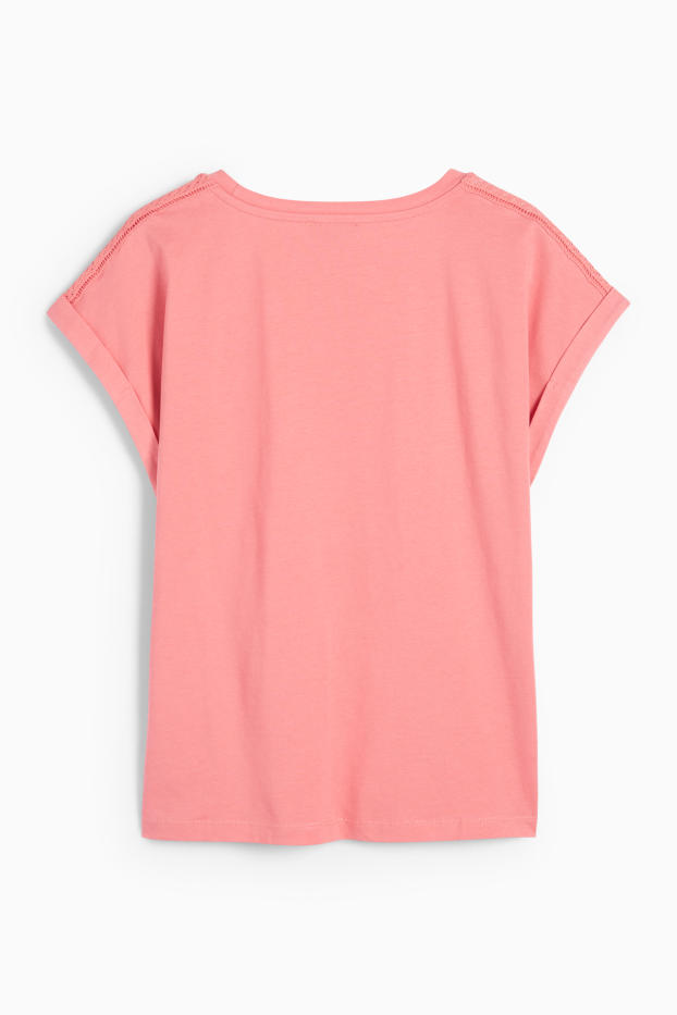 Dámské - Tričko - regular fit - růžová