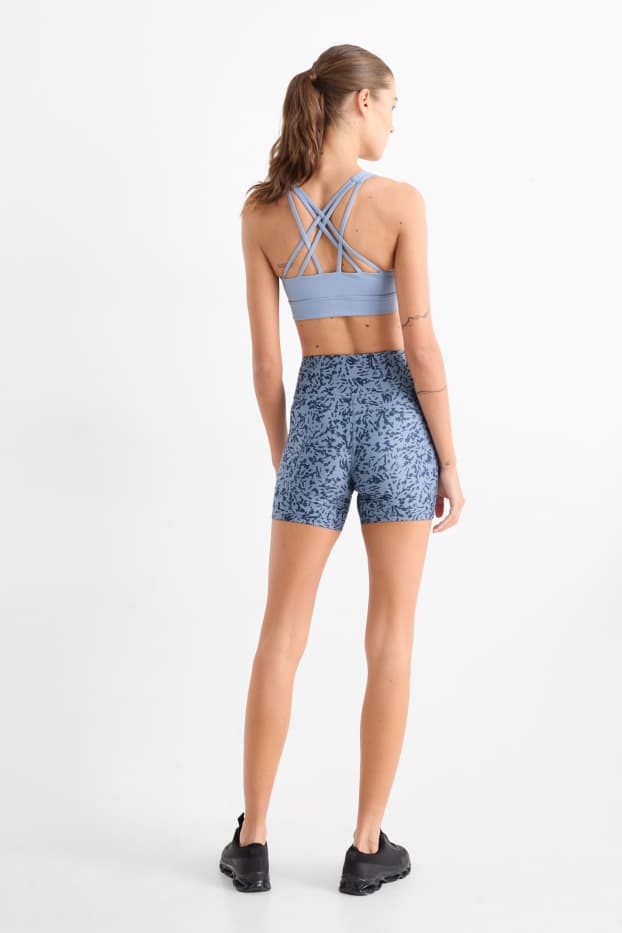 Femmes - Cycliste - 4 Way Stretch - à motif - protection UV - bleu