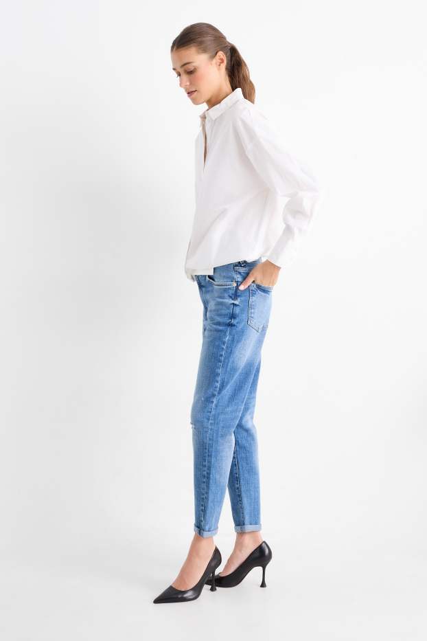 Damen - Boyfriend Jeans - Mid Waist - jeansblau
