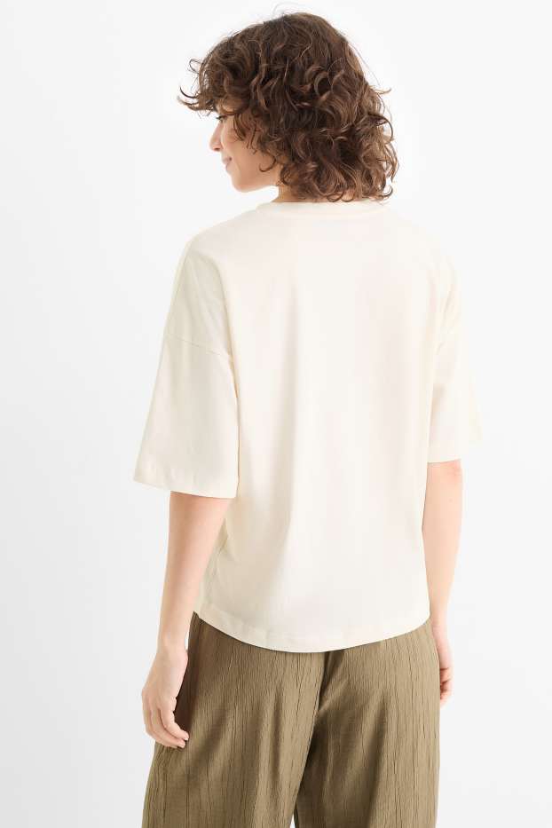 Donna - T-shirt - regular fit - bianco crema