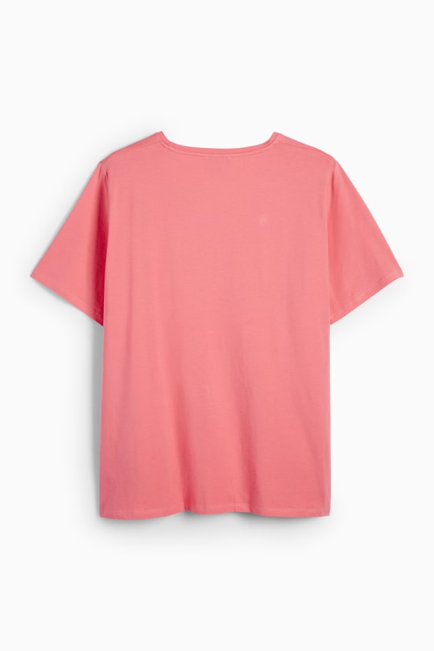 Women - V-neck T-shirt - LYCRA® - pink