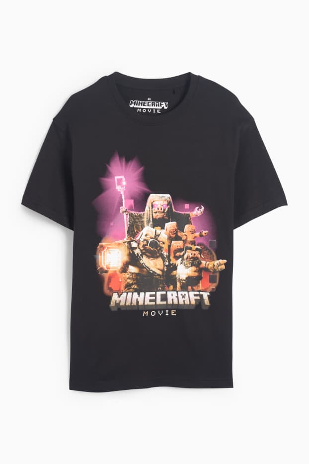 Kinder Buben - Minecraft - Kurzarmshirt - schwarz