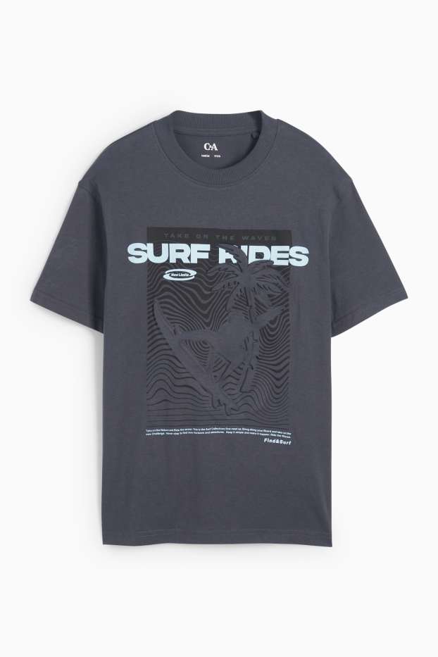 Kinderen: jongens - Surfer - T-shirt - donkergrijs