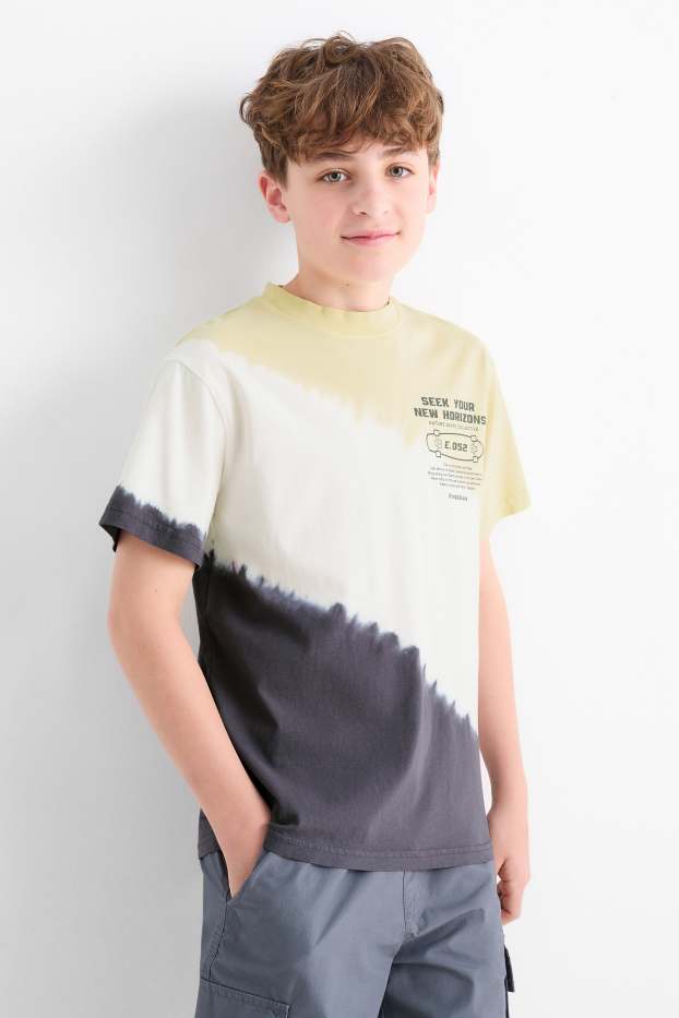 Enfants garçons - Skate - T-shirt - à motif - jaune clair