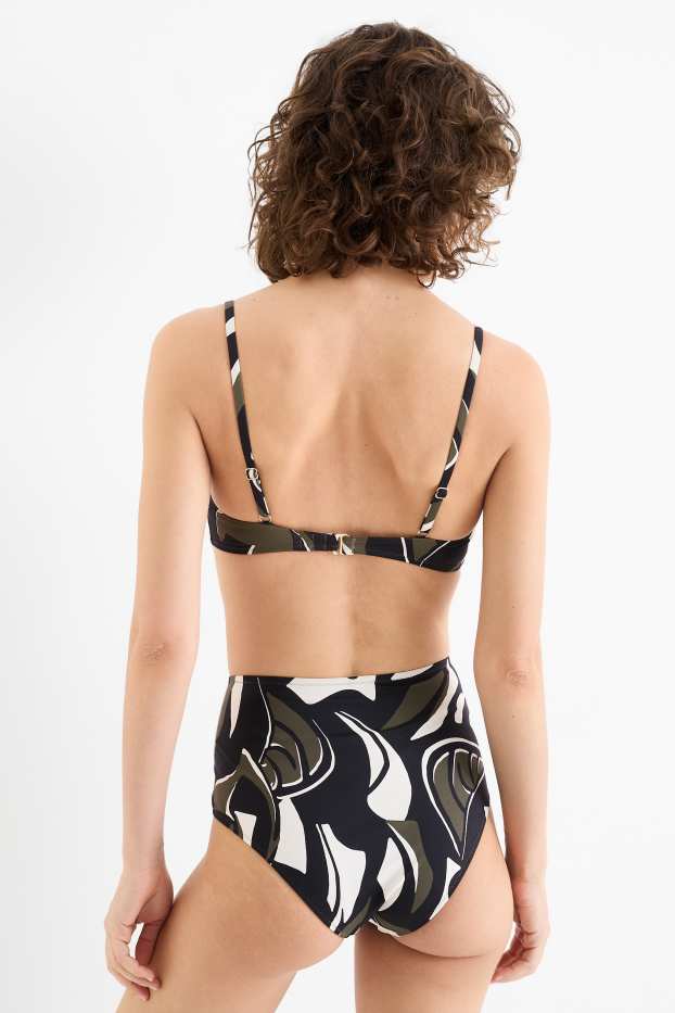 Women - Bikini top - padded - LYCRA® XTRA LIFE™ - patterned - dark green / black
