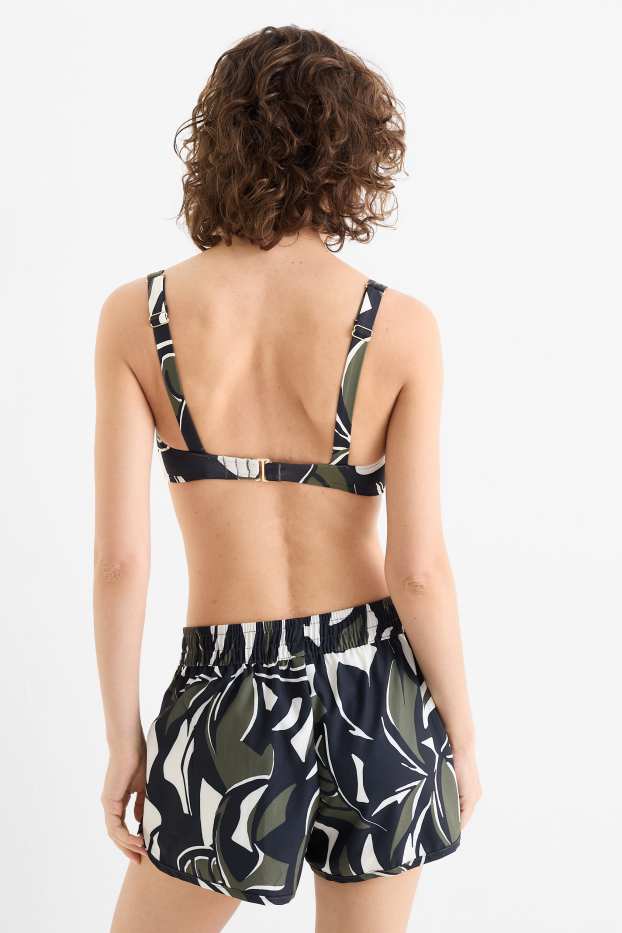 Damen - Bikini-Top - wattiert - LYCRA® XTRA LIFE™ - gemustert - schwarz