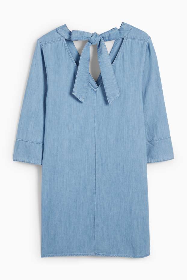 Damen - Jeans-Tunika-Kleid - hellblau