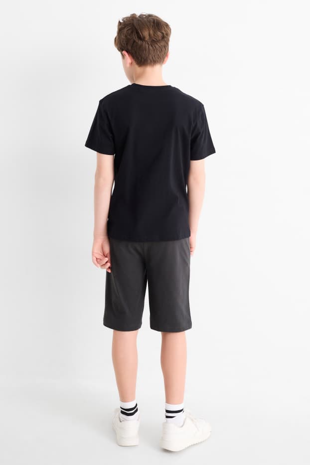 Nen - Lleopard - conjunt - samarreta de màniga curta i pantalons curts - 2 peces - negre