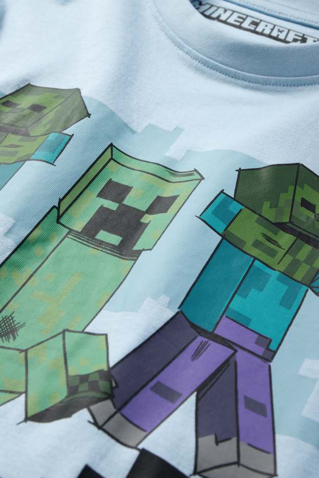 Niños: niños - Minecraft - camiseta de manga corta - azul claro
