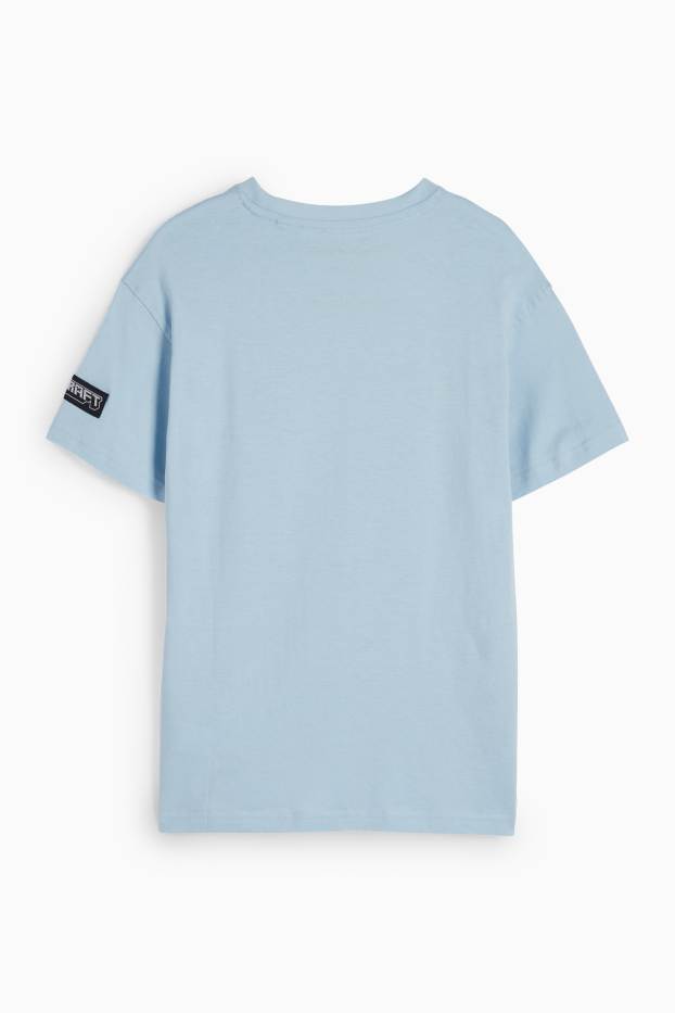 Niños: niños - Minecraft - camiseta de manga corta - azul claro