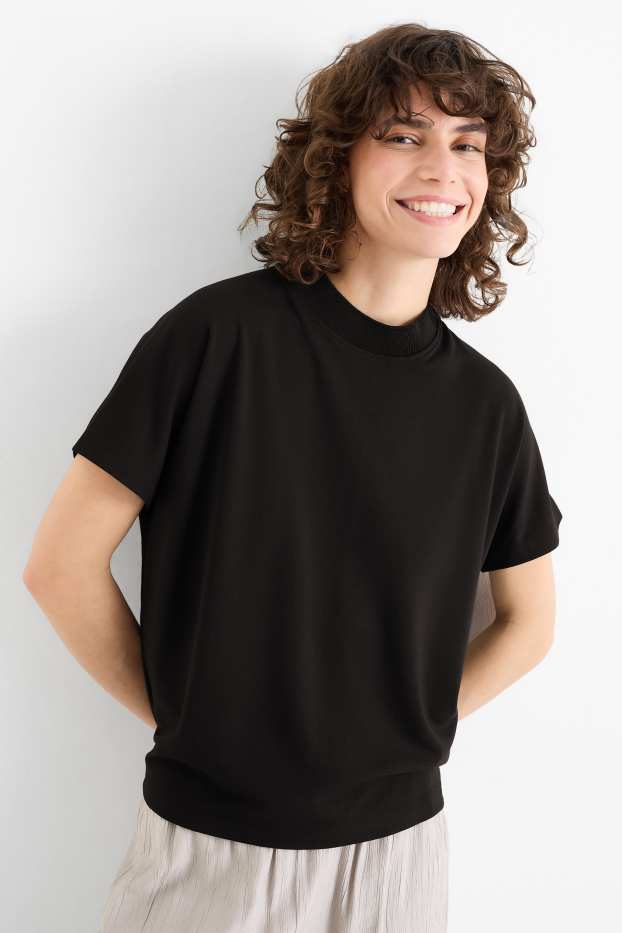 Damen - T-Shirt - Regular Fit - schwarz