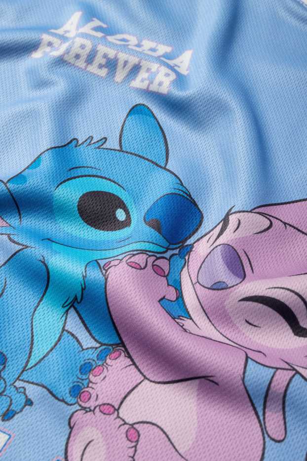 Kinderen: meisjes - Lilo & Stitch - set - T-shirt en fietsbroek - 2-delig - lichtblauw