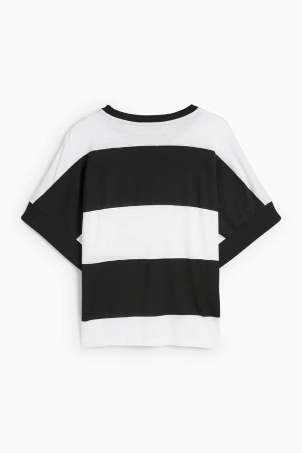 Femmes - T-shirt - regular fit - à rayures - noir / blanc