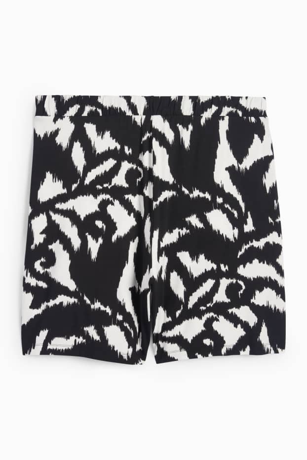 Femmes - Short - mid waist - à motif - noir / blanc