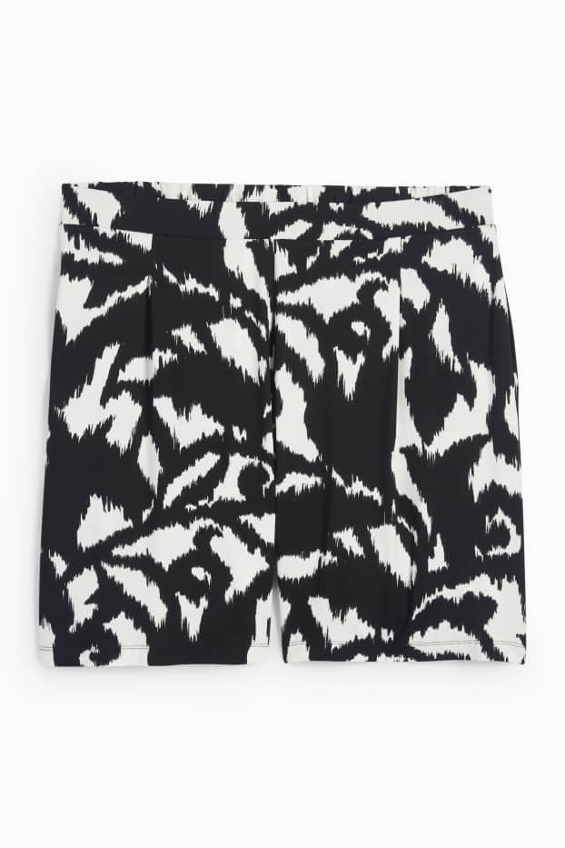 Femmes - Short - mid waist - à motif - noir / blanc