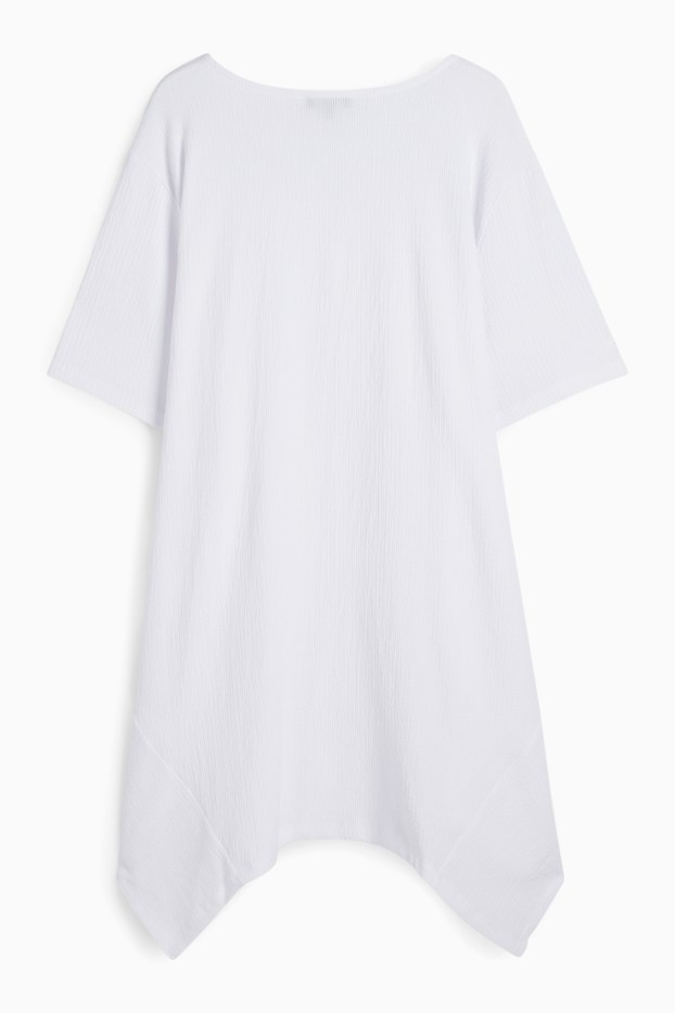 Women - T-shirt - textured - white