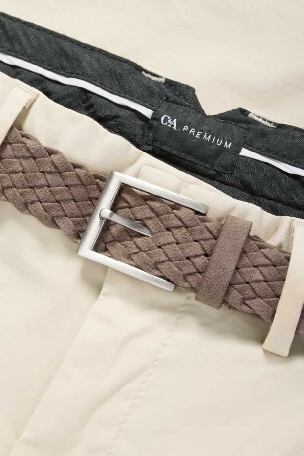 Uomo - Pantaloni chino con cintura - regular fit - beige