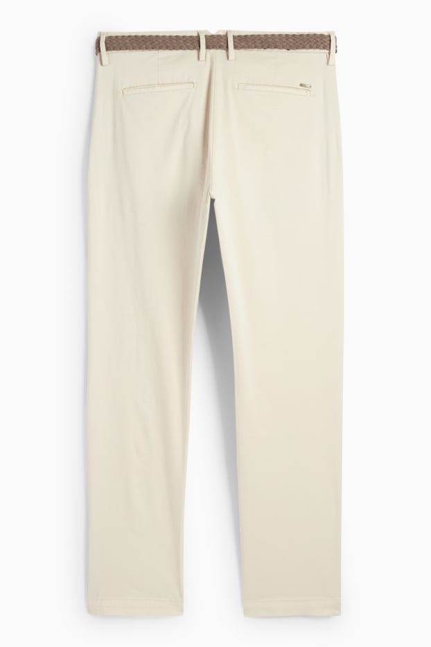 Uomo - Pantaloni chino con cintura - regular fit - beige