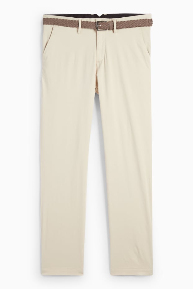 Uomo - Pantaloni chino con cintura - regular fit - beige