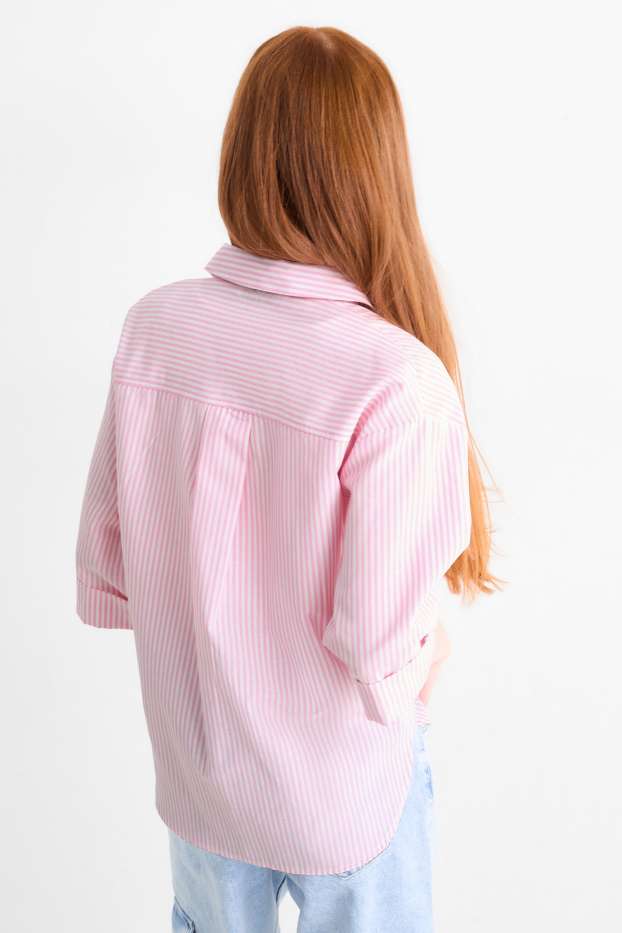 Děti - dívky - Souprava - halenka a top - 2dílná - bílá/růžová