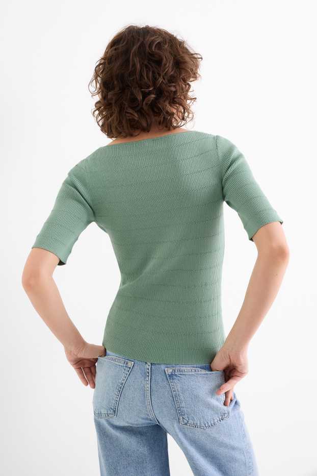 Damen - Pullover - strukturiert - grün