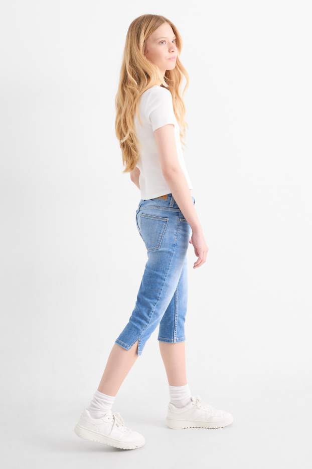 Copii - Fete - Jeans capri - LYCRA® - denim-albastru deschis