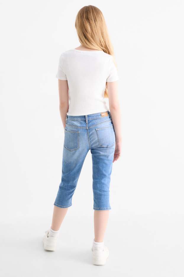 Copii - Fete - Jeans capri - LYCRA® - denim-albastru deschis