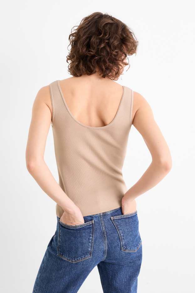 Damen - Strick-Top - hellbeige