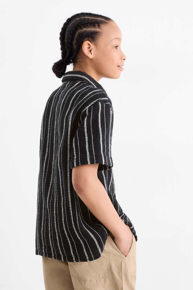 Enfants garçons - Chemise - à rayures - noir / blanc