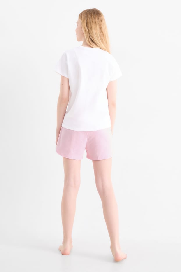 Kinder Mädchen - Multipack 2er - Lilo & Stitch - Shorty-Pyjama - 4 teilig - pink