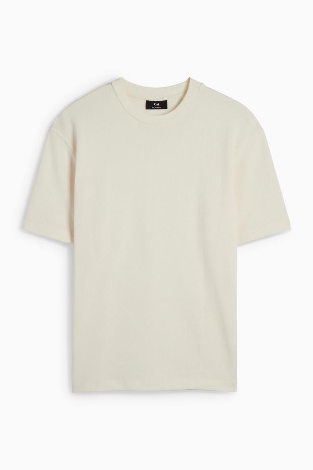 Uomo - T-shirt - relaxed fit - bianco crema