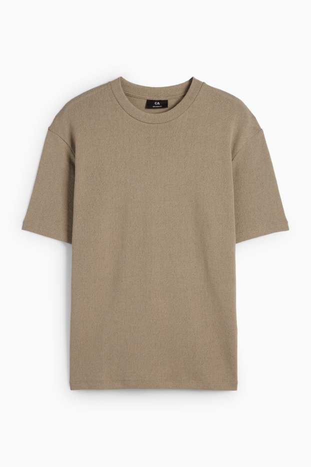 Hommes - T-shirt - relaxed fit - taupe