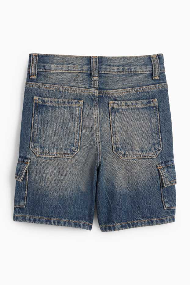 Bambini - Bermuda cargo in jeans - jeans blu