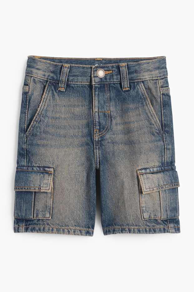 Bambini - Bermuda cargo in jeans - jeans blu