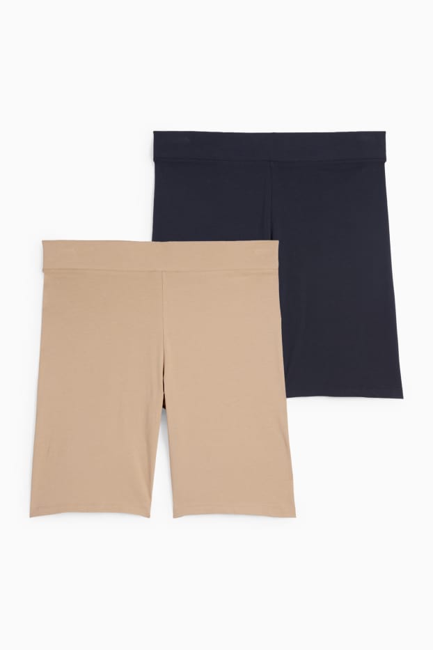 Dámské - Multipack 2 ks - cyklistické šortky - modrá/béžová