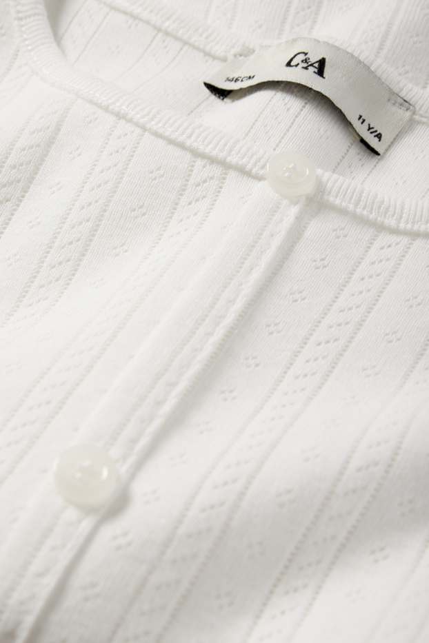 Bambine - T-shirt - a coste - bianco