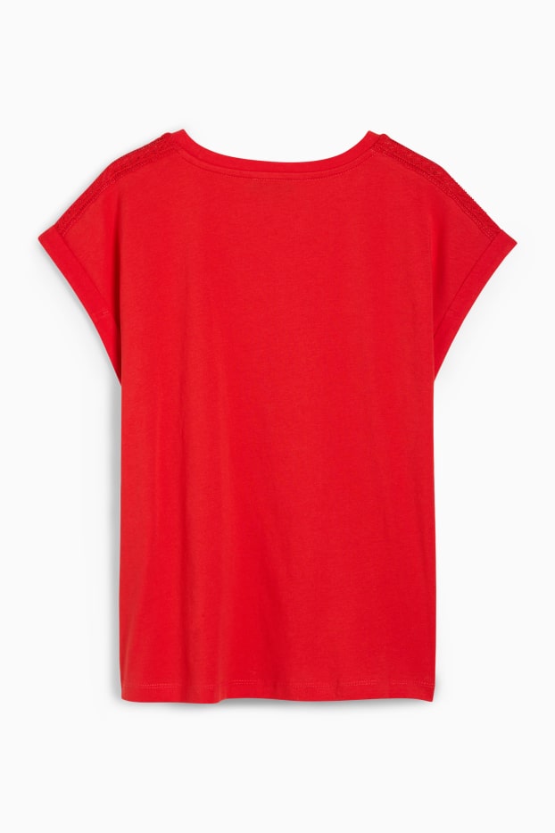 Dámské - Tričko - regular fit - červená