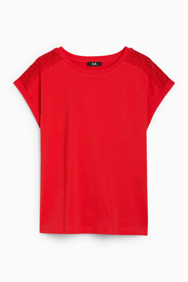 Dámské - Tričko - regular fit - červená