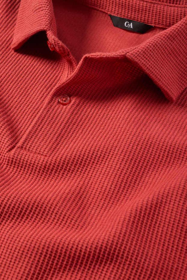 Uomo - Polo - tessuto tramato - rosso