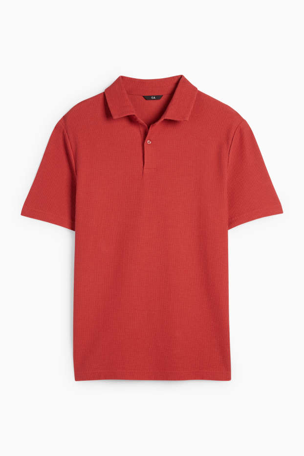 Uomo - Polo - tessuto tramato - rosso