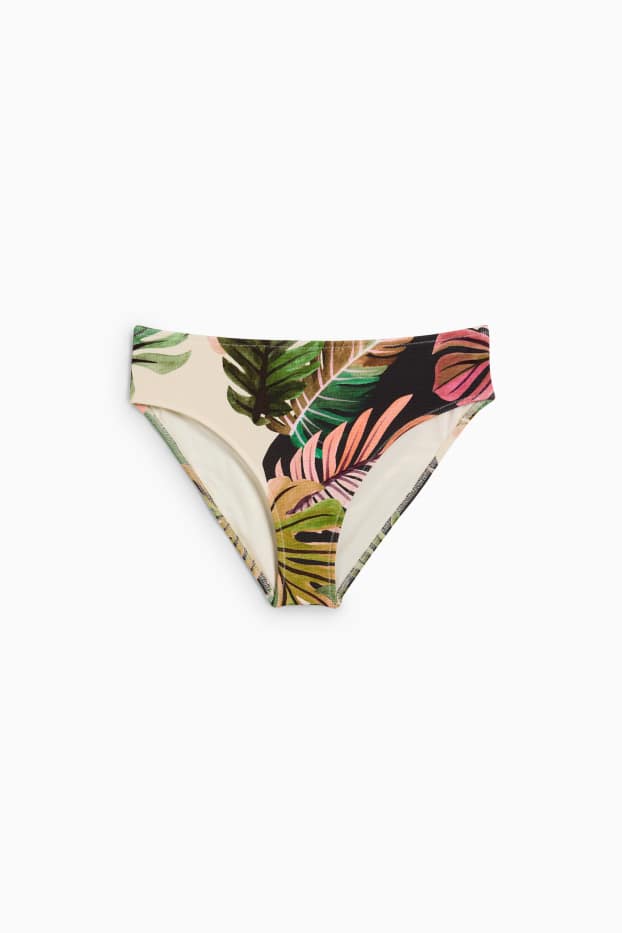 Women - Bikini bottoms - mid-rise waist - LYCRA® XTRA LIFE™ - patterned - green