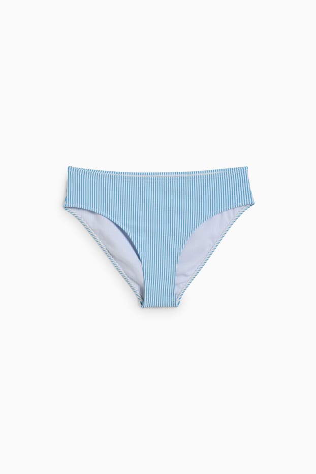 Dámské - Spodní díl bikin - mid waist - LYCRA® XTRA LIFE™ - pruhovaný - bílá / světle modrá