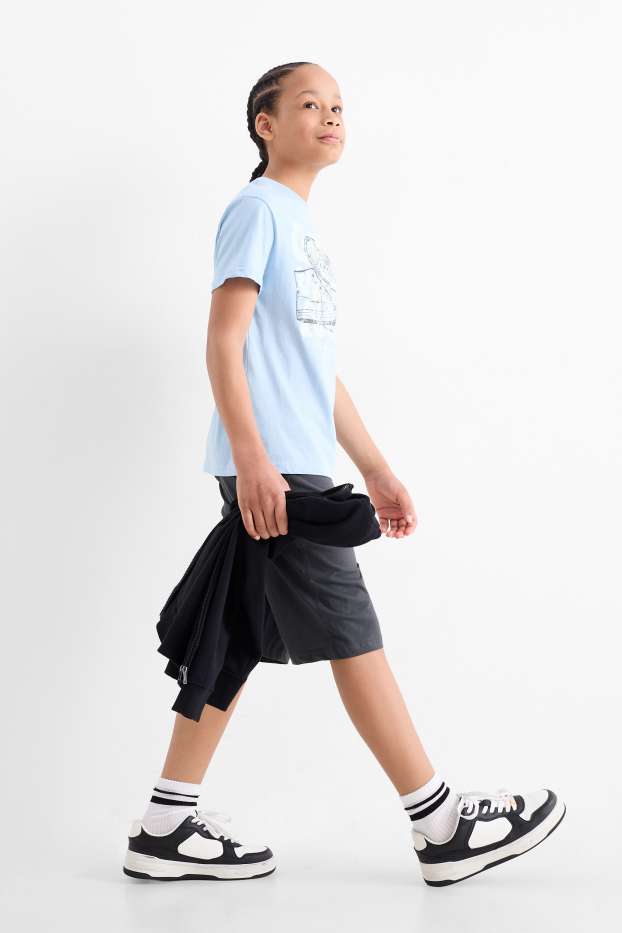 Children Boys - Trainers - set - short sleeve T-shirt and shorts - 2 piece - light blue