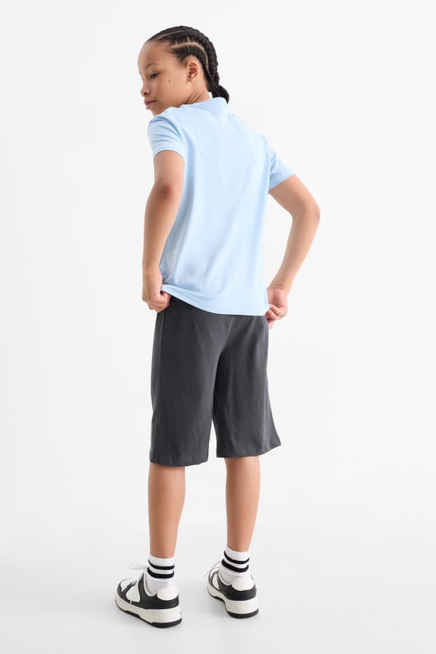Children Boys - Trainers - set - short sleeve T-shirt and shorts - 2 piece - light blue