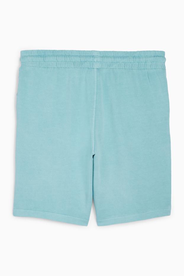 Bărbați - Pantaloni scurți de trening - turcoaz