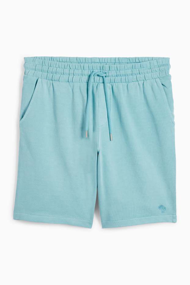 Bărbați - Pantaloni scurți de trening - turcoaz