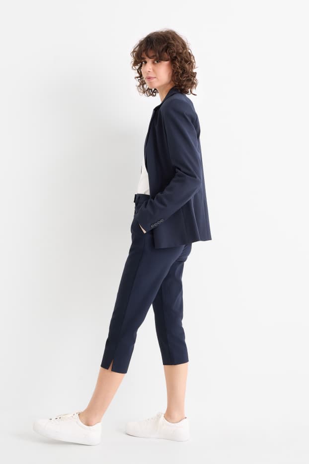 Damen - Caprihose - Mid Waist - Slim Fit - dunkelblau